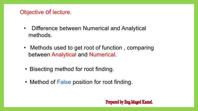 The content of the lecture includes an introduction to numerical analysis