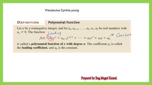 What is the definition of the polynomial function?