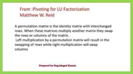 What is a permutation matrix?