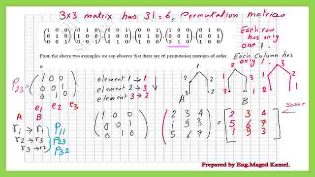 What is a permutation matrix P23?