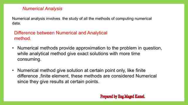 The difference between analytical and numerical methods
