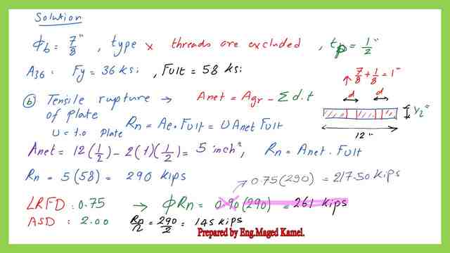 Solved problem 12-1, Tensile failure by rupture.