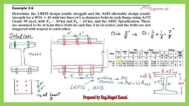 Solved problem 3-6-determine the LRFD and ASD design strength