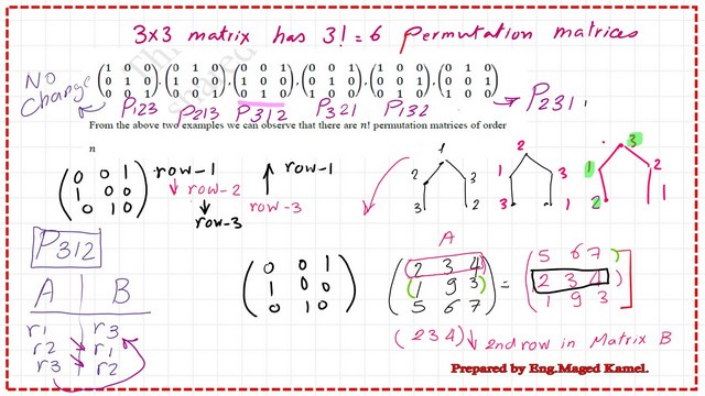 What is a permutation matrix P312?