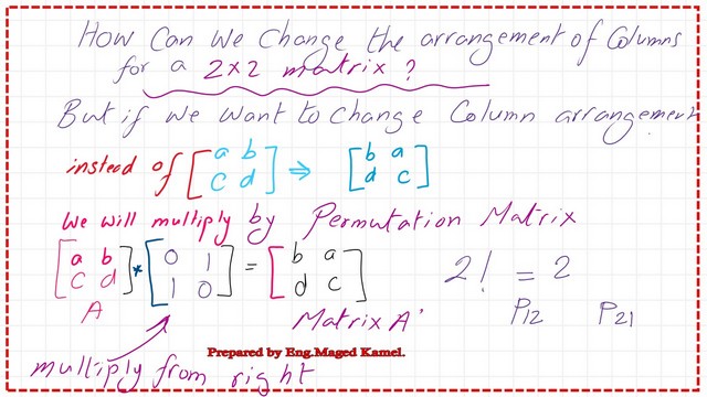 How to swap the first column in a 2x2 matrix?