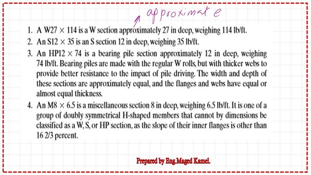 page10-post 3-introduction Summary of the data for the different structural steel sections.