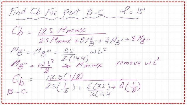 detailed estimate for the Cb value for part BC