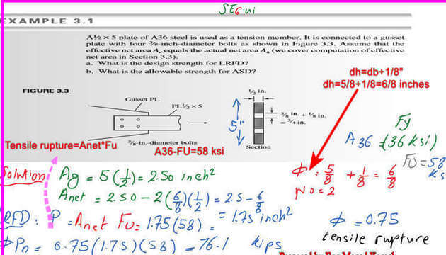 Solved problem 3.1 -rupture strength.