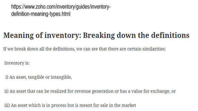 Meaning of inventory.