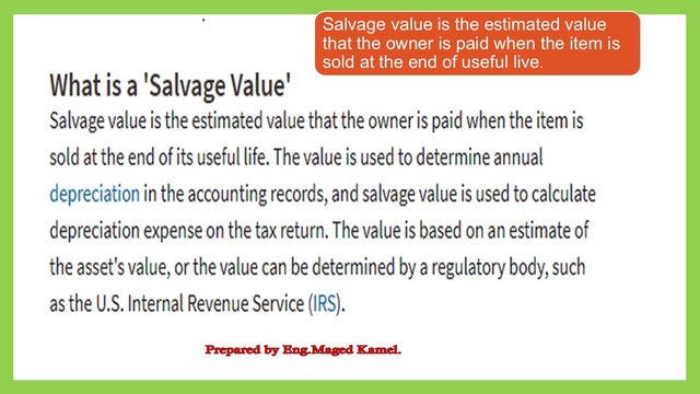 What is salvage value?