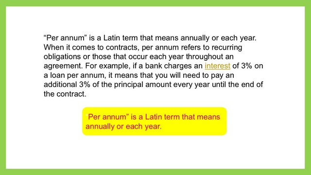 What is per annum?