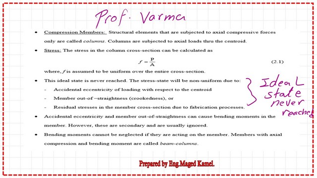 Slide3 Stress value on steel columns , why ideal state never exist?