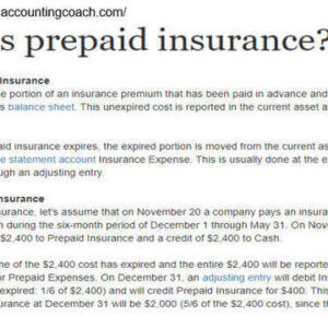 What is prepaid insurance?