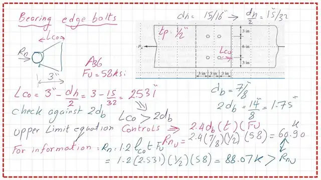 Slide14-post-7-bearing Nominal bearing load for exterior bolts-Tear out strength.