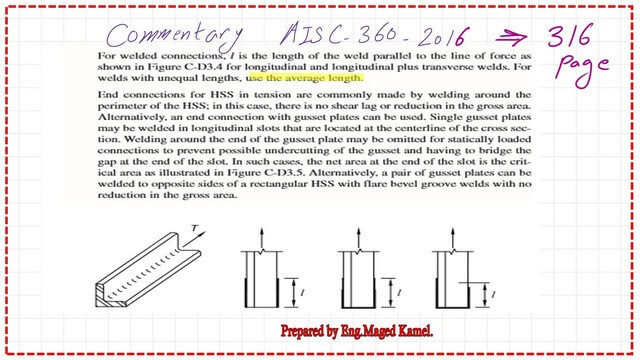 Slide9-8-Tension Specification commentary requirement for the length of the weld.