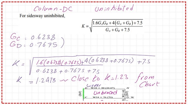 page-3-post-23a-comp-1 K value for column Dc using the french equation.