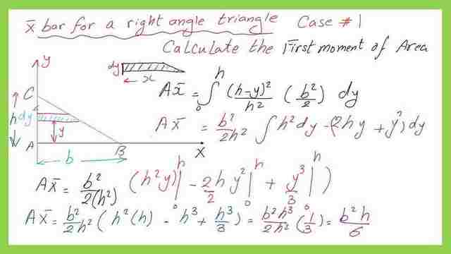 The final value of the first moment of the area of a triangle case -1.