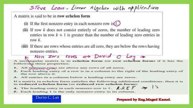 Row Echelon Form expression.