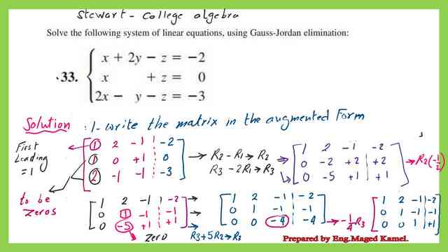 Practice problems for Gauss Jordan elimination