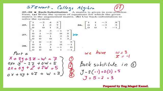 The values of W& Z and y for practice problem #27.