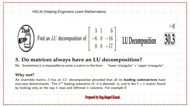The first solved problem-Lu decomposition.