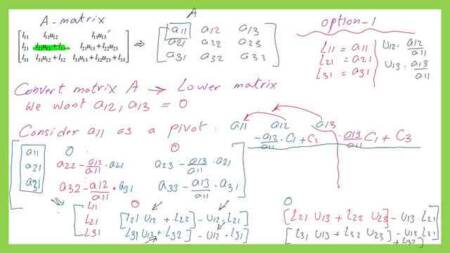 9- Crout's LU decomposition for a 3x3 matrix-Option 1