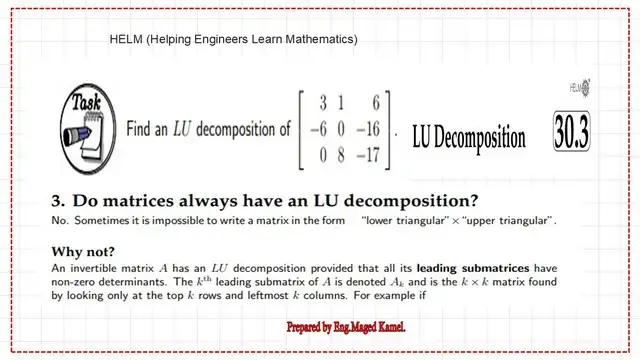 The first solved problem-Lu decomposition.