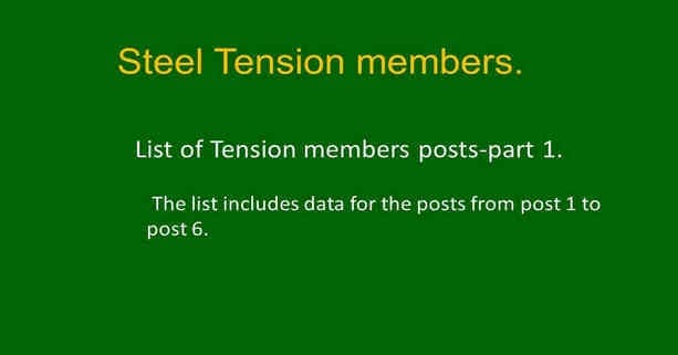 Brief description of list of tension members posts -part 1.