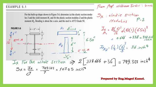 5- A Solved problem 5-1 for Sx & Zx-elastic-plastic moduli.