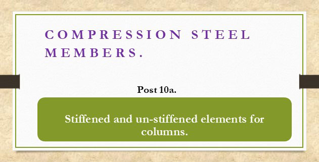 Stiffened and unstiffened elements of columns.