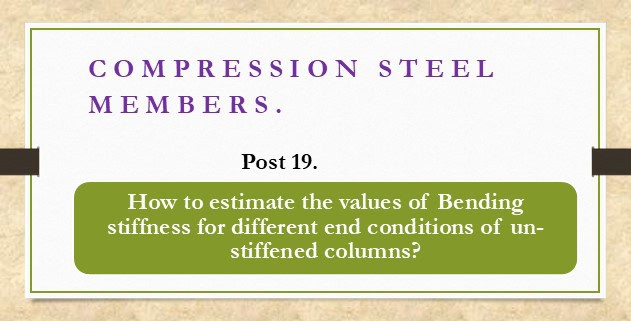 How to estimate the bending stiffness for different end conditions for unbraced columns?