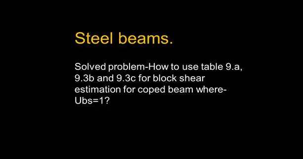 20-Aisc Tables 9-3a,b, and C for Block shear-coped beam.