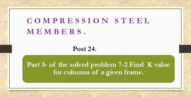Part 3 of the solved problem 7-2 for K value for a column in a given frame.
