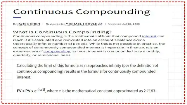 The equation for the compound continuously.