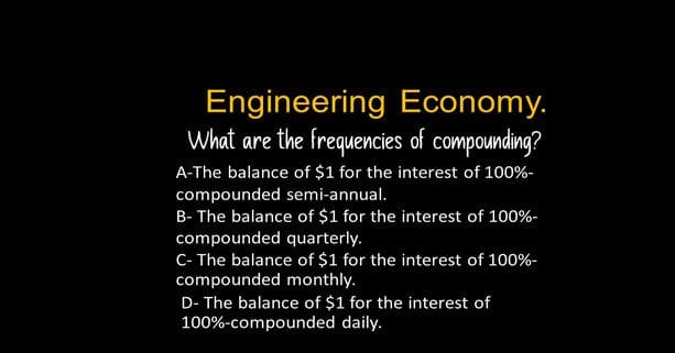 The different frequencies for compounding.