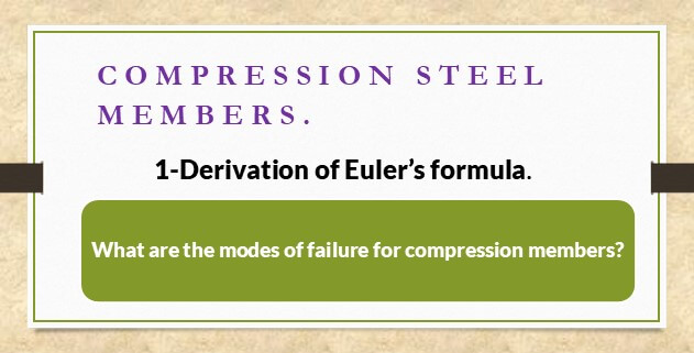 Derivation of Euler's formula for columns.