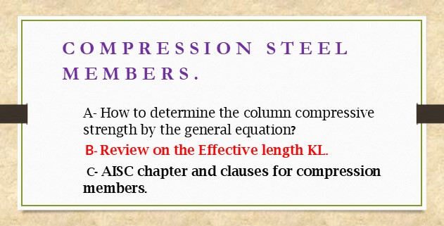 Column compressive strength by the general equation.