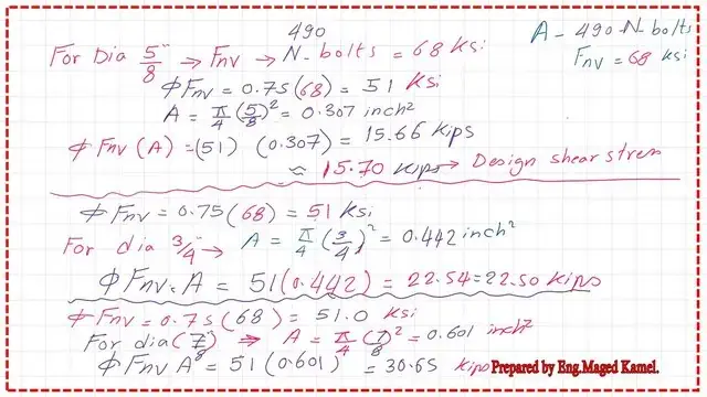 Slide5-post-8a-bearing Design shear strength value for diameters 5/8,3/4 and 7/8 inches.