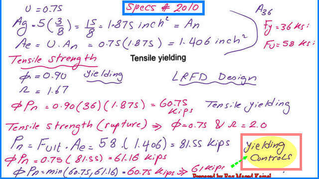 LRFD design values-2010 for the longitudinal welded plate.