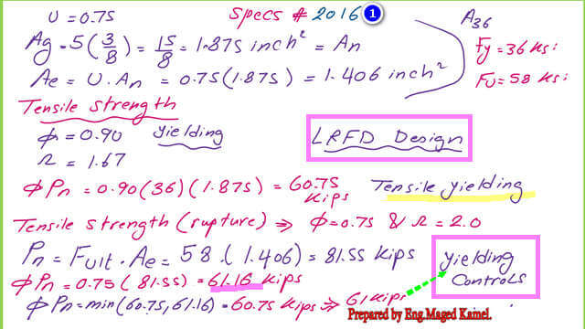 7-LRFD design values-2016 for the longitudinal weld of a plate section.