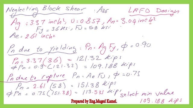 The design nominal strength based on the LRFD design.