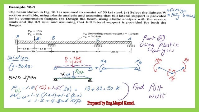Solved problem-10-1-design of steel continuous beam-1-4