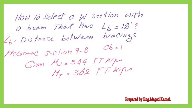 Pict 1-post 15-steel beam How to use a design chart to select a section for a beam?