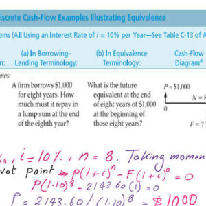 Find P value in terms of F via cash flow moment.