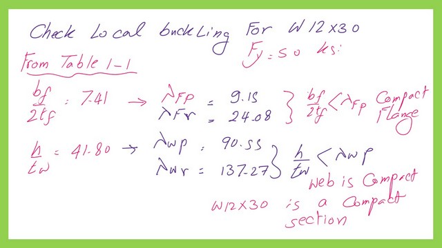 Check  whether W12x30 is compact section or not.