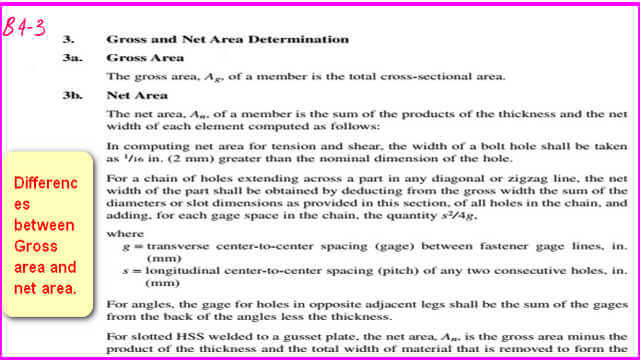 How to determine the gross and net area for tension members?