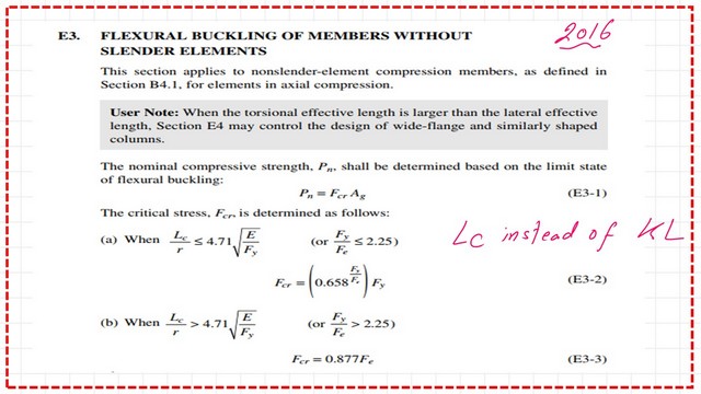 Slide10 What are the Pn and Fcr Expressions in AISC-360-2016?