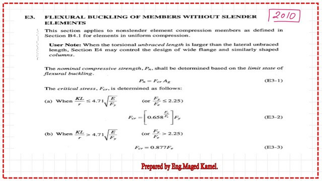 Slide9 PN and Fcr Expressions in AISC -360-2010