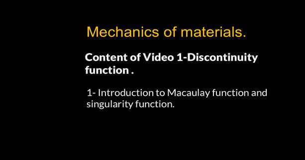 Video for the introduction to Macaulay's function.