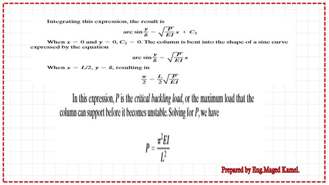 Slide12 The final value of P critical load for Euler's formula-part 2.